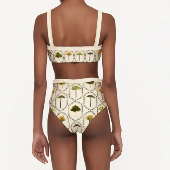 NWT Agua Bendita Nopal Arboleda Hand Embroidered Bikini Bottom Swim Trees XL - Picture 2 of 15